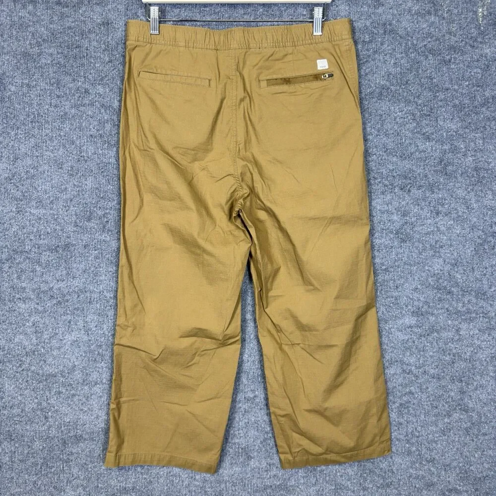 Vuori Straight Leg Pants in Mustard Brown with White Drawstring